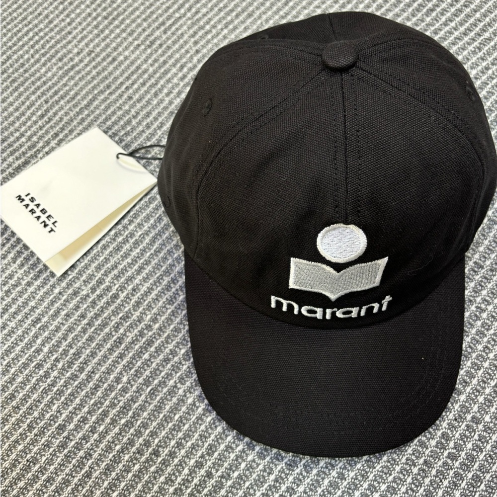 Isabel Marant Black Cap with White Logo